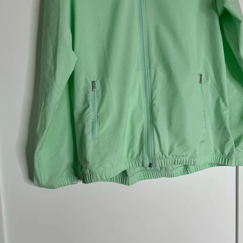 Adidas mint green full zip athletic jacket